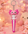 🩷 Porte-clé axolotl articulé kawaii – Figurine 3D flexible, cadeau mignon