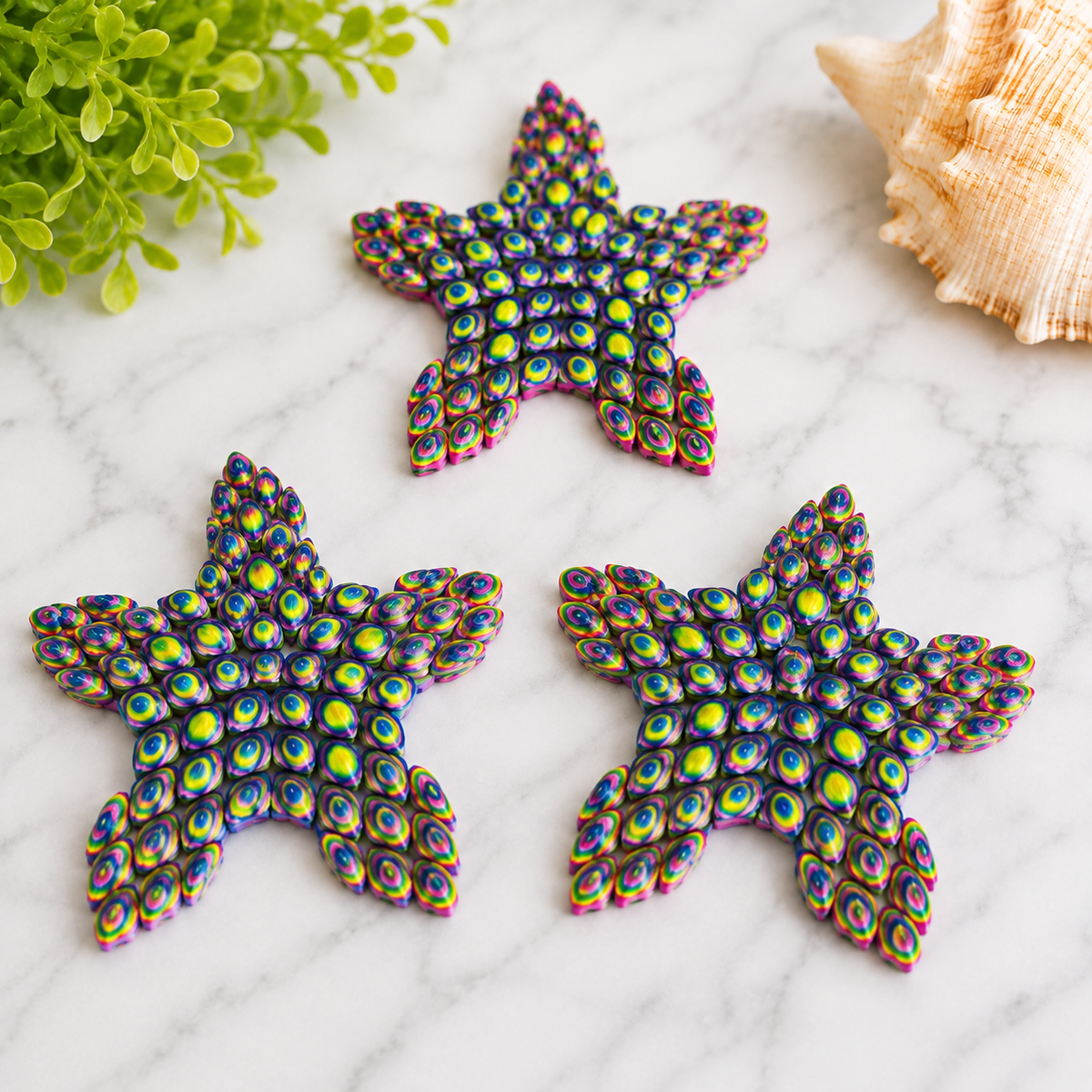 "Étoile de mer articulée TactiK Mini imprimée en 3D, fidget sensoriel format poche, 8 cm, Krystall Kreations"