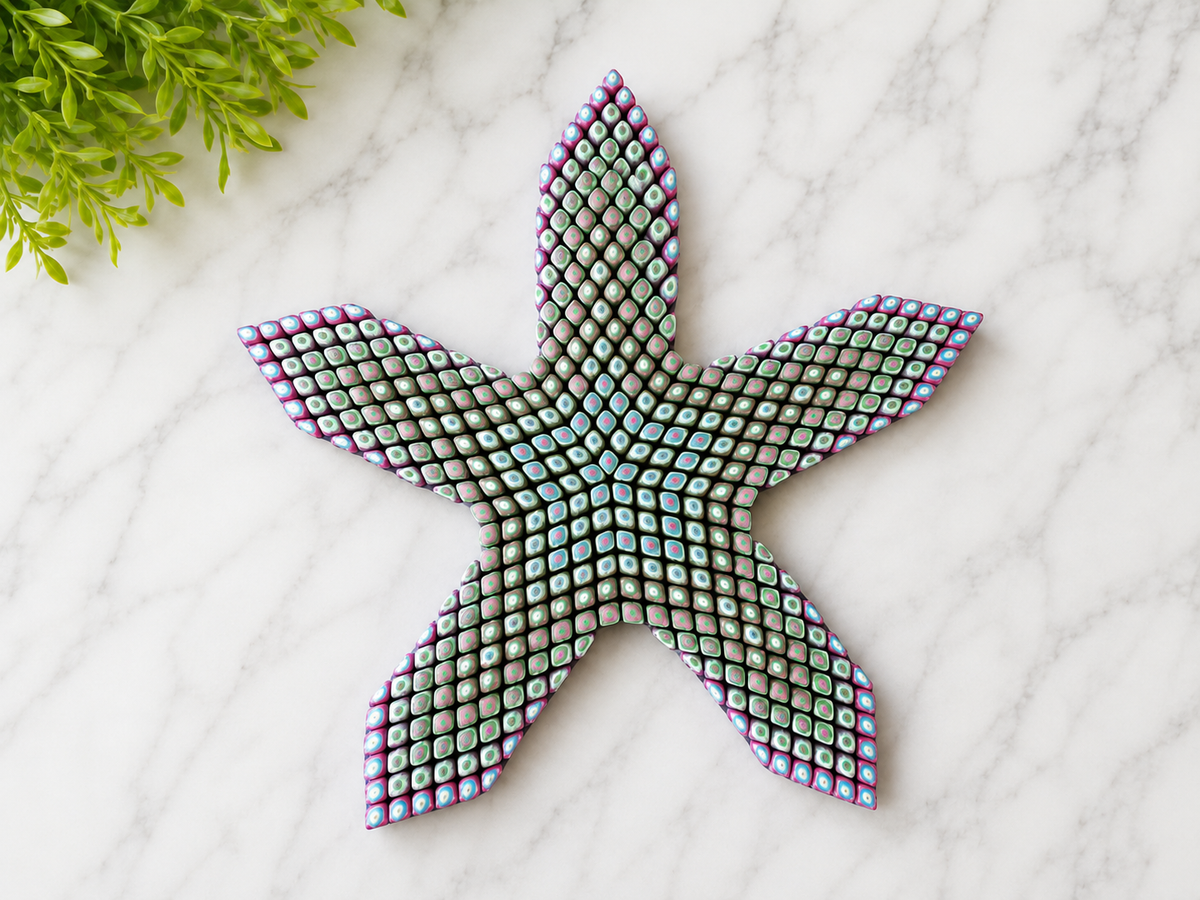 "Étoile de mer articulée TactiK grand format imprimée en 3D, fidget sensoriel 22 cm à une ou deux mains, Krystall Kreations"