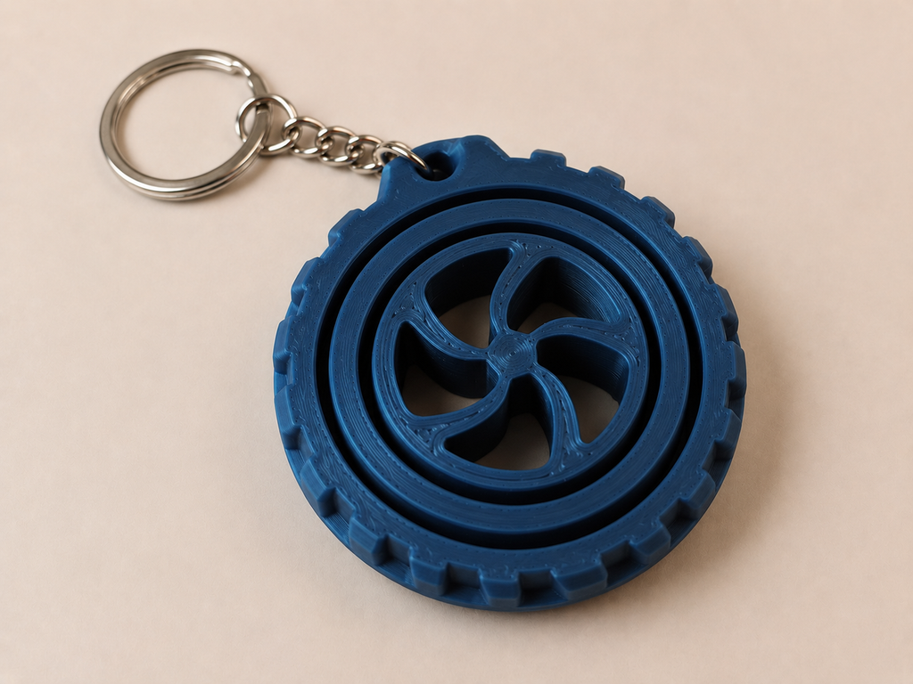 🔄 Porte-clé Gyro imprimé en 3D 🔄