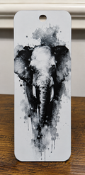 "Marque-page éléphant aquarelle imprimé en 3D, design noir et blanc, fabriqué au Québec"