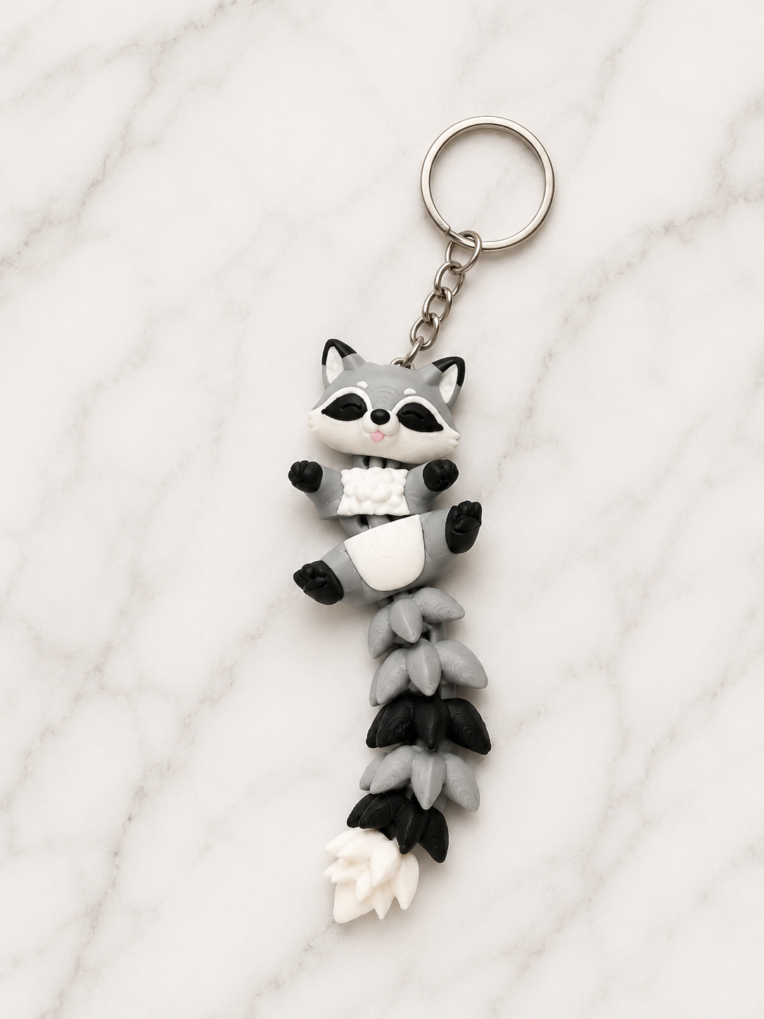 🦝 Porte-clé Raton laveur articulé – Impression 3D