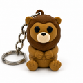 Porte-clé lion kawaii articulé imprimé en 3D, cadeau original pour amoureux des animaux sauvages, fabriqué au Canada

